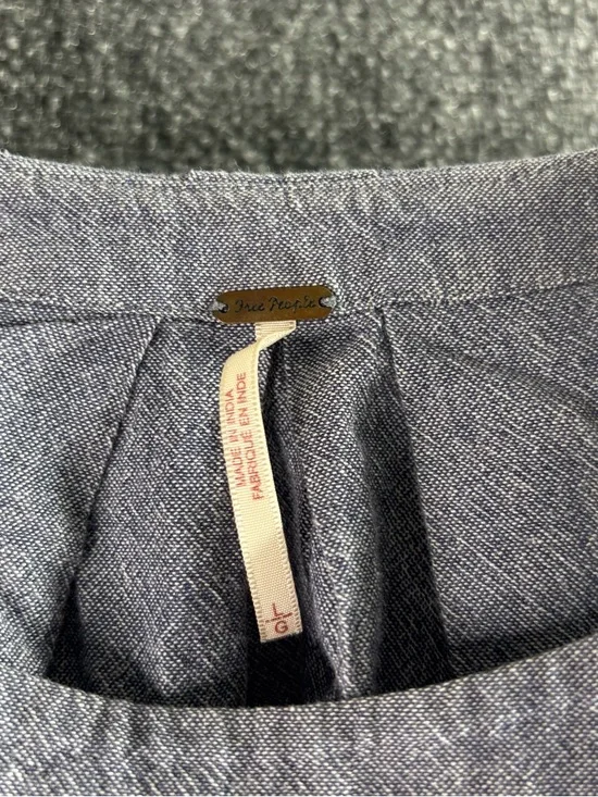 Free people Short Sleeve Chambray Scoop Neck Top - Blue - Picture 2 of 5